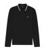 Mens Plisy Long-sleeved Polo Shirt Black Boss-2