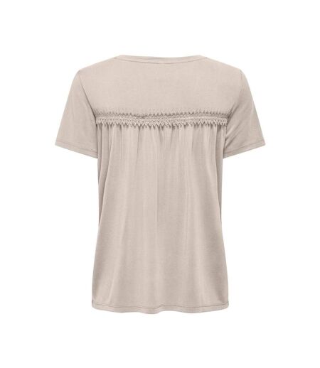 T-Shirt beige femme only free life - s