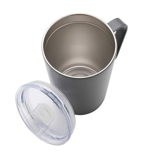 Modern recycled stainless steel mug with lid one size grey XD Collection