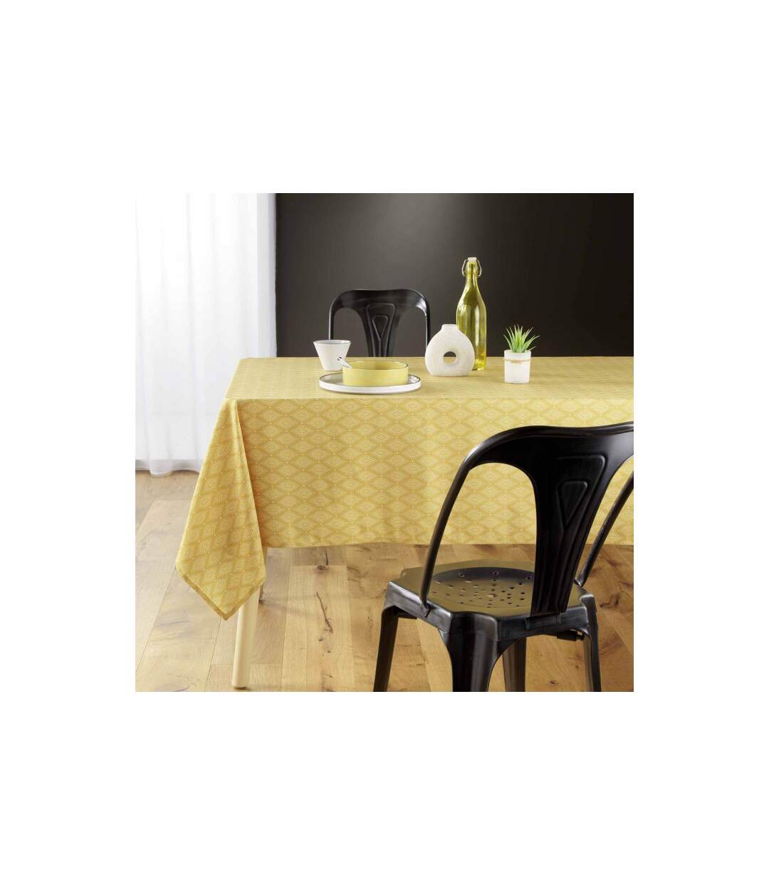 Nappe Microfibre Imprimé Geoline 140x240cm Jaune