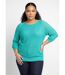 Pull léger manches 3/4 raglan col rond-1