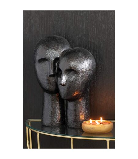 Statuette en Résine Tête Couple 42cm Noir