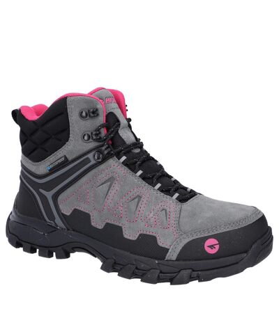 Hi-Tec Mens V-Lite Explorer Suede V-Lite Waterproof Hiking Boots (Charcoal/Gray/Dark Blue) - UTFS10797