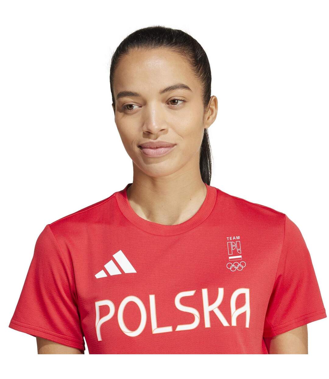 T-shirt Olympic Poland Femme Rouge Écarlate Adidas-4