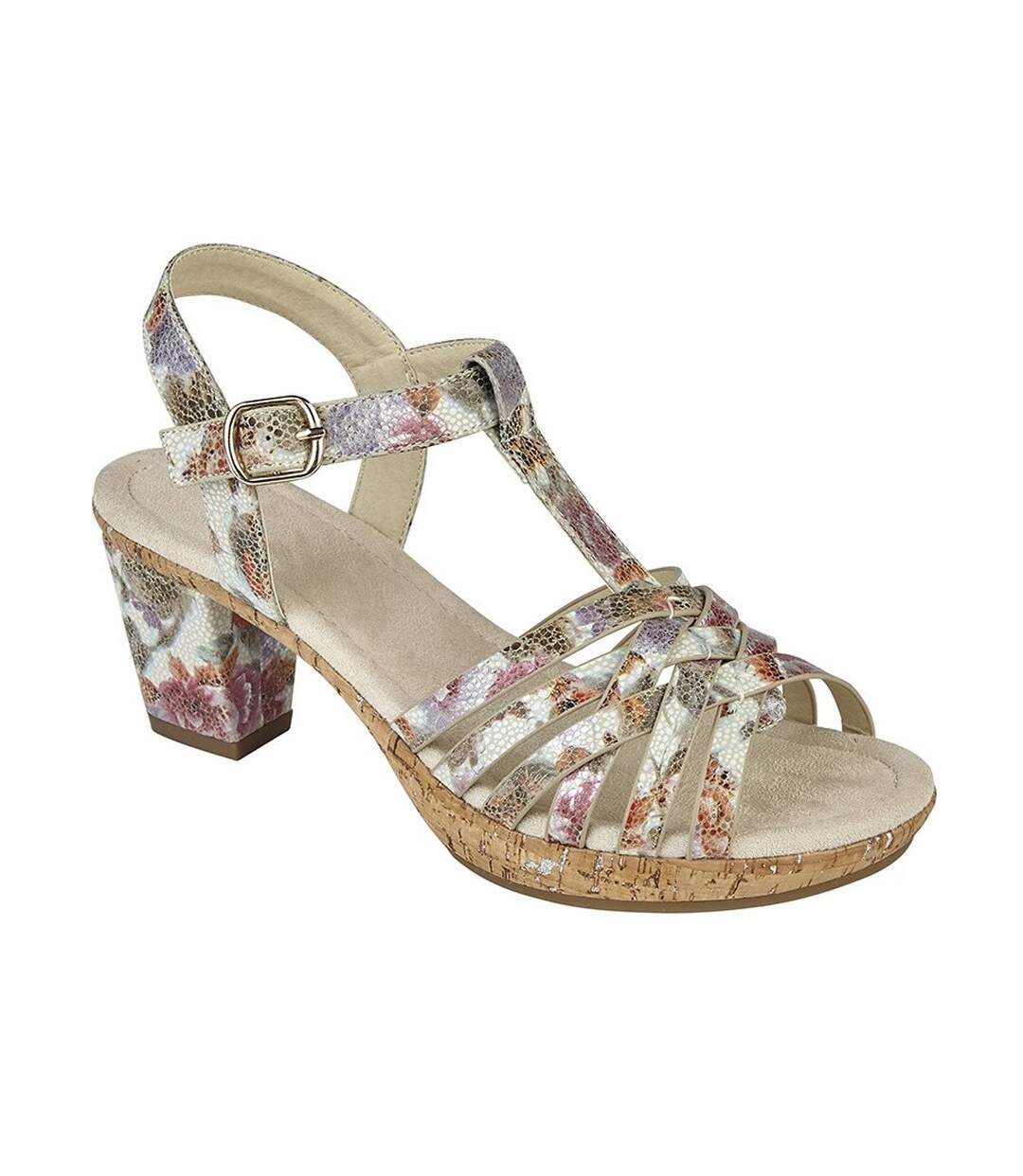 Cipriata Womens/Ladies Calvina Buckle Halter Back Crossover Sandals (Multi Floral) - UTDF1739