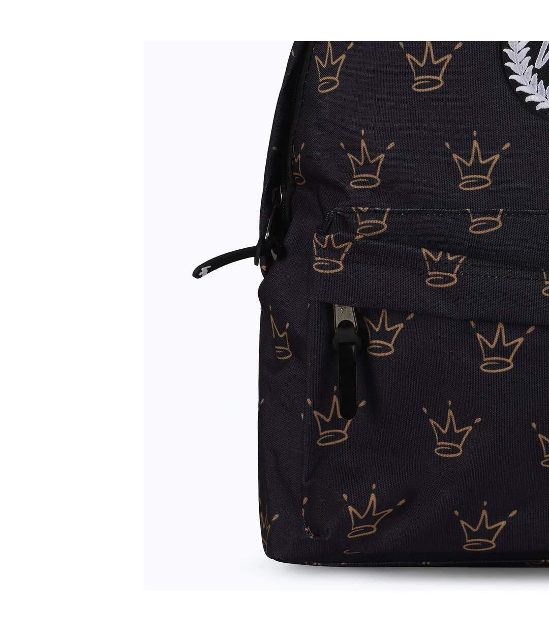 Unisex Black King Crown Pattern Backpack with Padded Straps | School Travel Bag-4