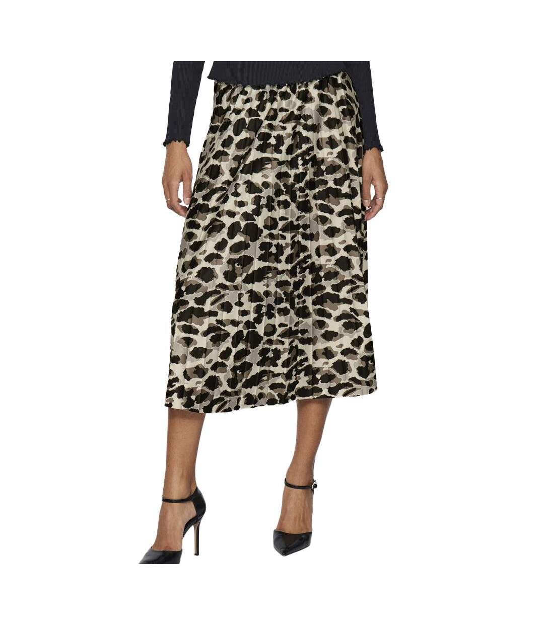 Jupe longue léopard femme vila nitban-1
