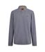 Mens Collared Long-sleeved Polo Shirt Grey Boss-1