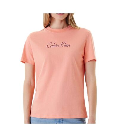 T-shirt rose femme calvin klein jeans ss 20s classic logo - s