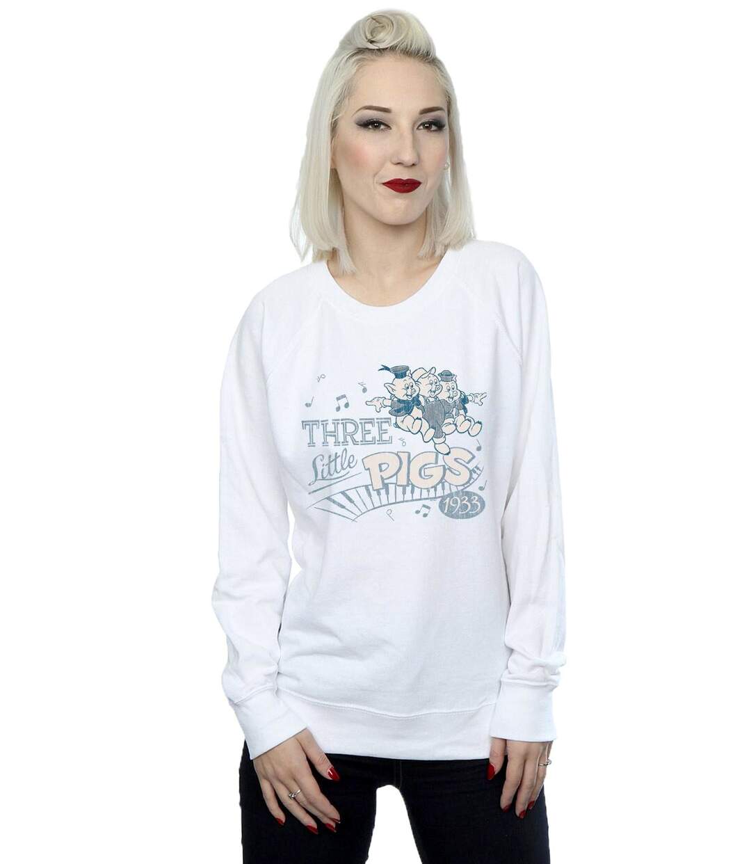 Disney - Sweat THREE LITTLE PIGS - Femme (Blanc) - UTBI13586-2