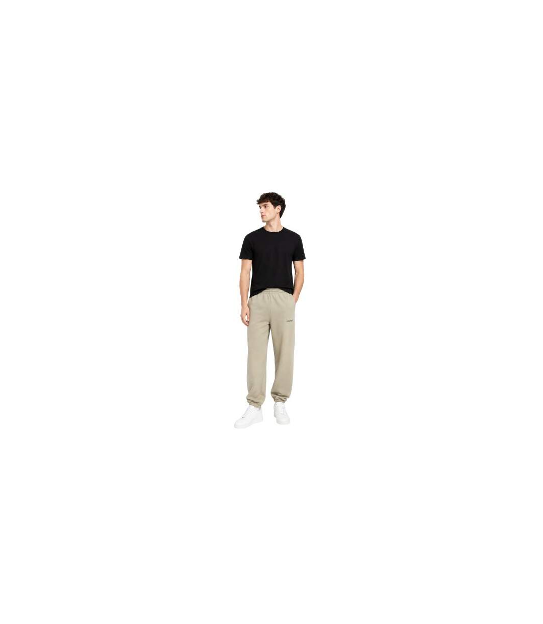 Mens Diagonal Jogging Bottoms Dark Sand Off White-1