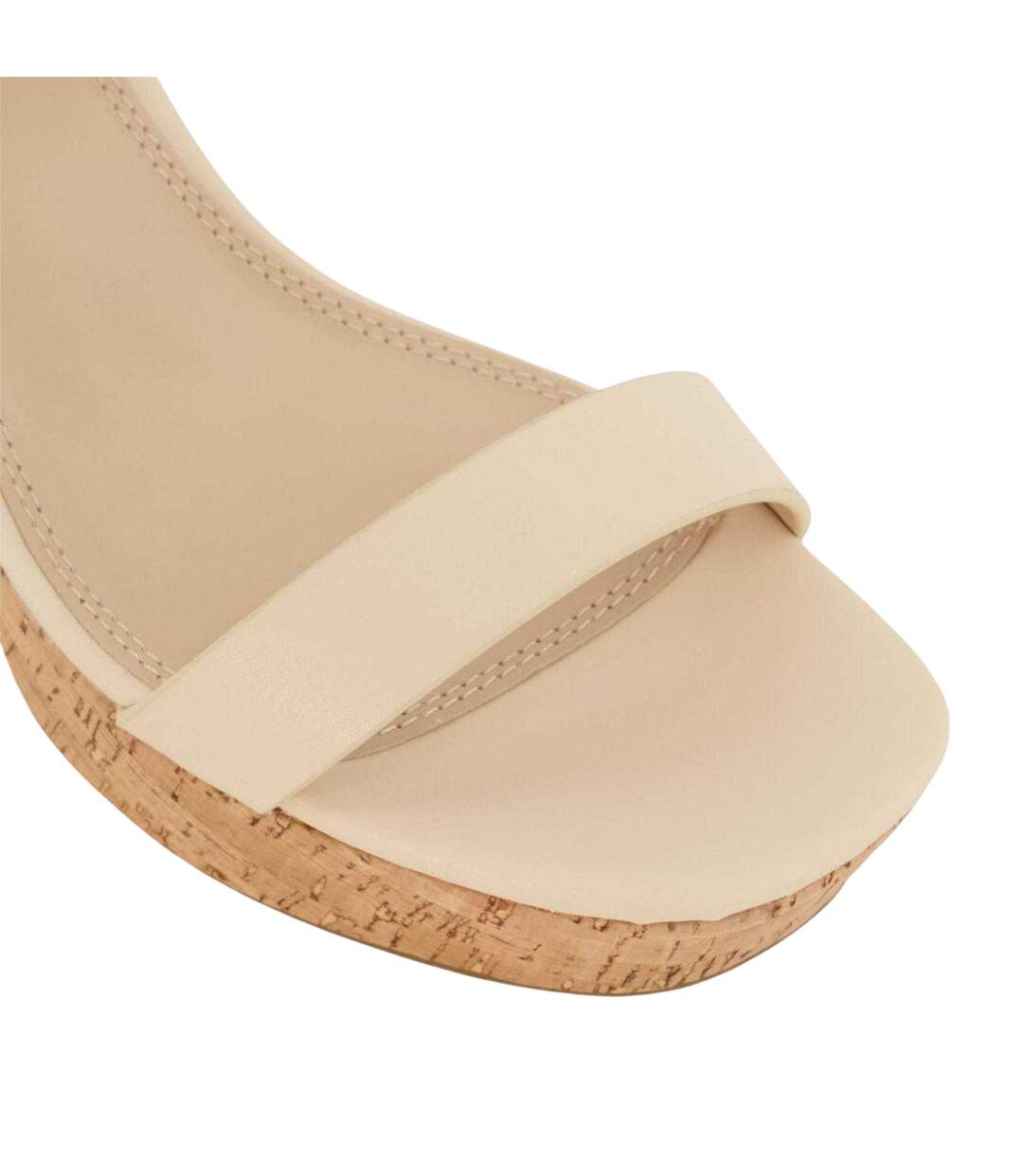 Womens/ladies Jarell Leather Platform Block Sandals Ecru Dune London-4