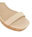Womens/ladies Jarell Leather Platform Block Sandals Ecru Dune London-4