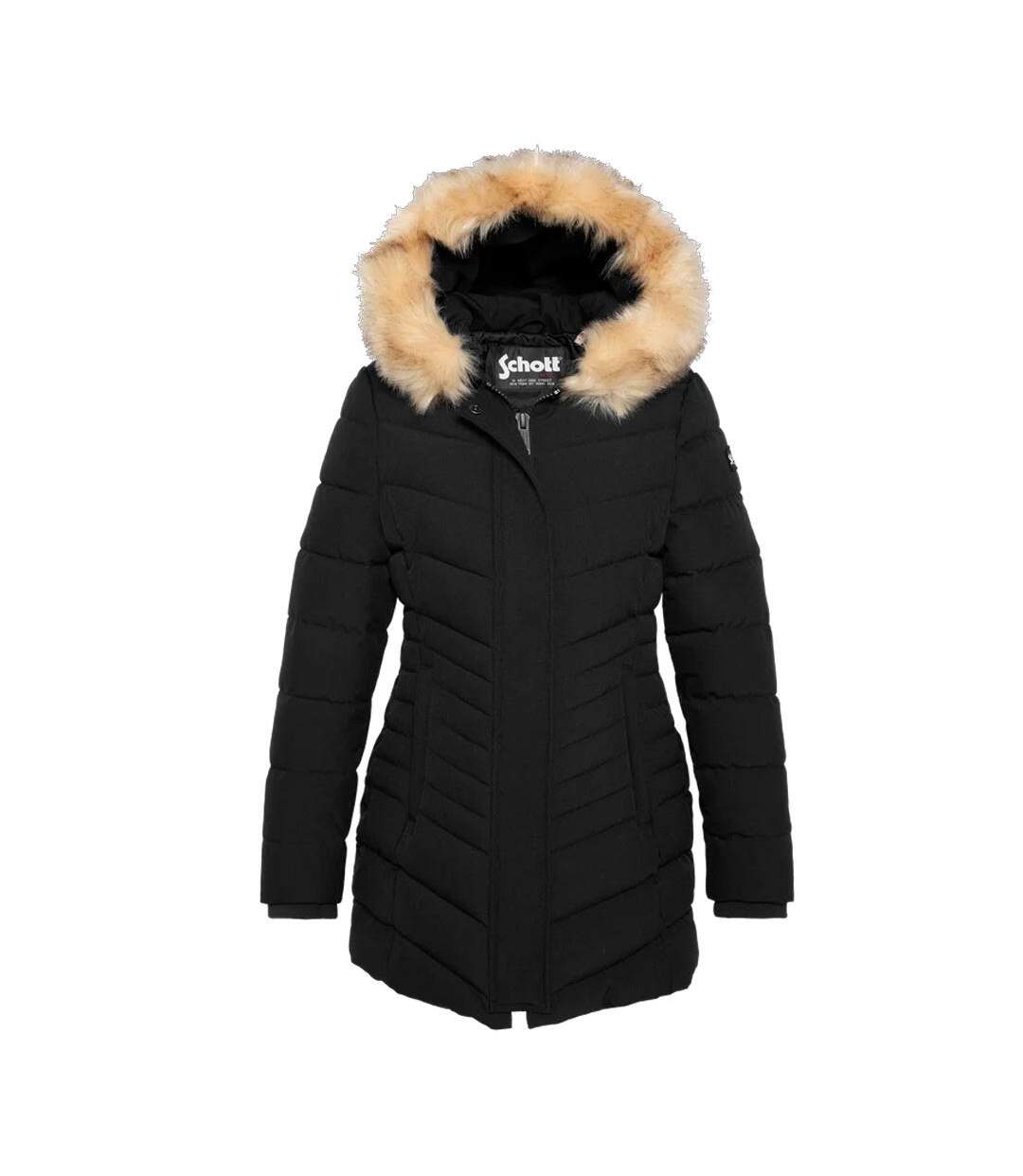 Parka longue noir femme schott gardenaw-2