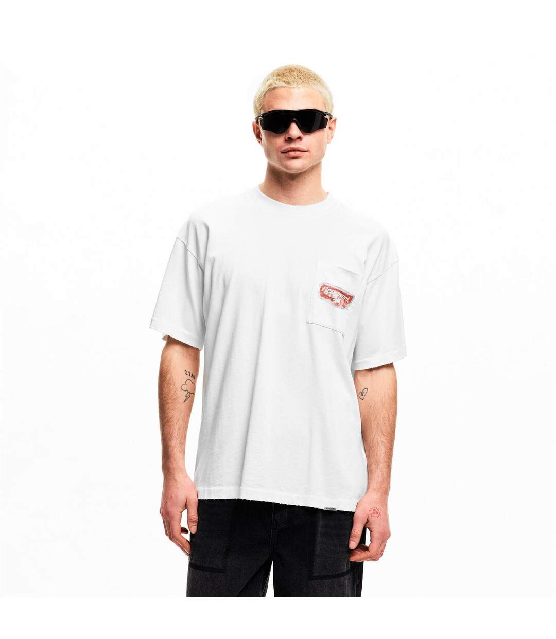 T-shirt Motif/style Imprimé Graphique Homme Blanc Represent-4