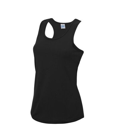 Womens/ladies Moisture Wicking Girlie Tank Top Jet Black AWDis Cool