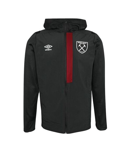 Umbro Mens 23/24 West Ham United FC Hooded Jacket (Black/New Claret) - UTUO1565