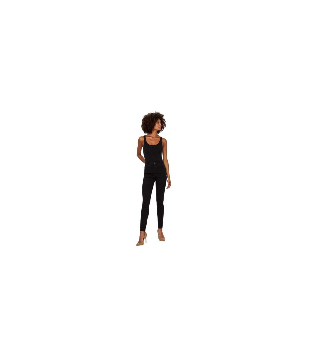 Womens/ladies Cotton Blend Tank Top Black Vero Moda-1