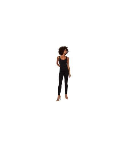 Womens/ladies Cotton Blend Tank Top Black Vero Moda