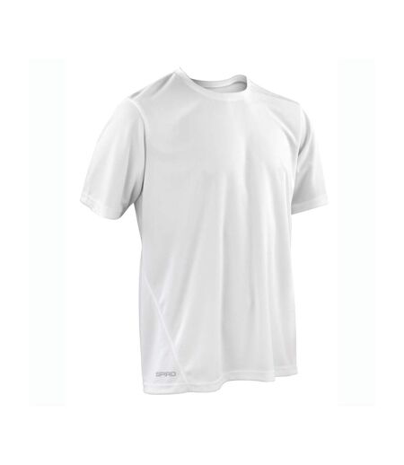 Mens Quick Dry Short-sleeved T-shirt Blanc Spiro