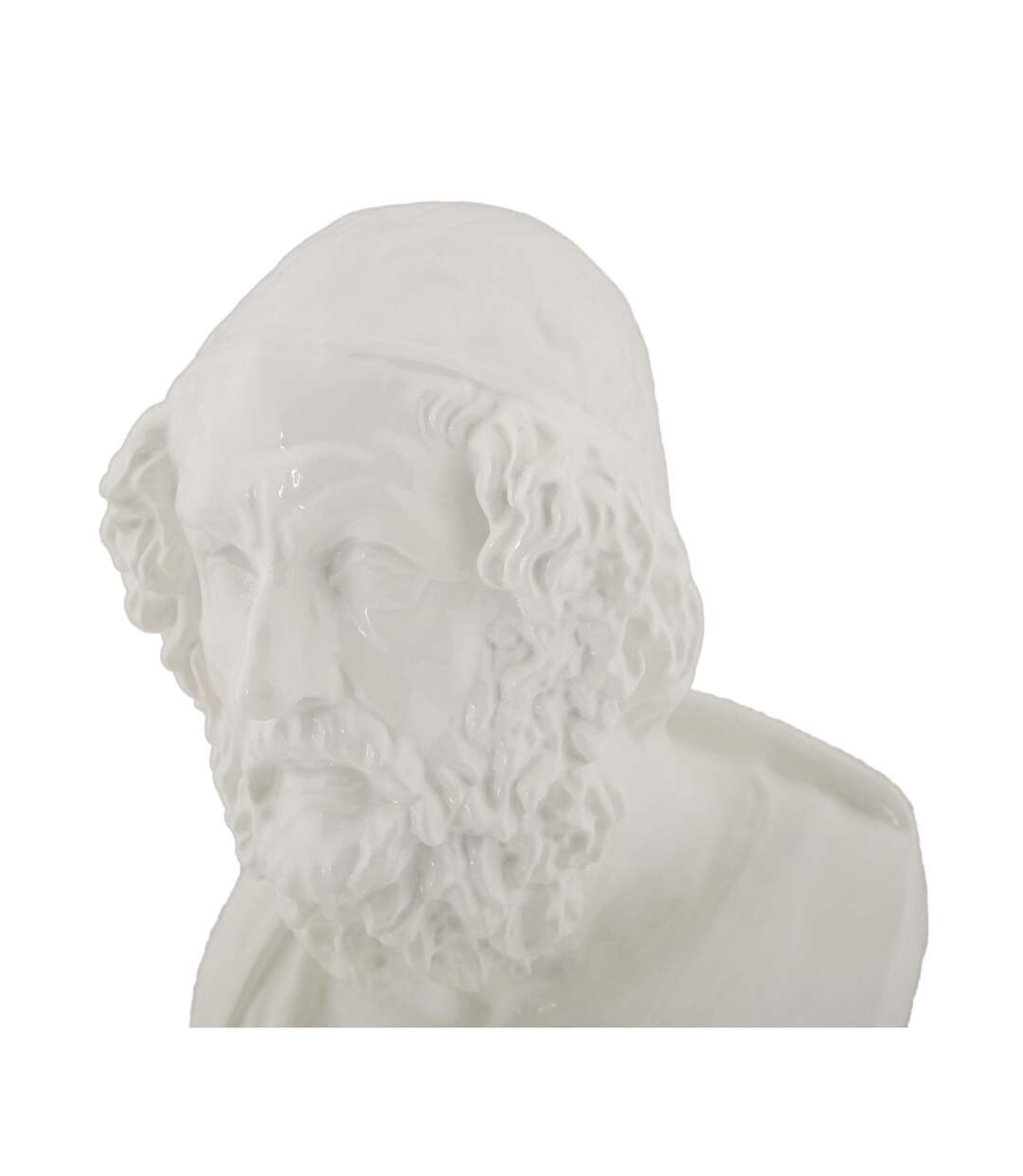 Buste Homme en Résine Sage 25cm Blanc-3