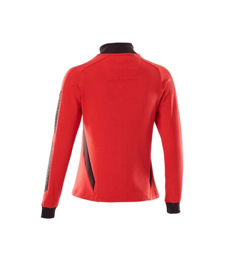 Womens/ladies Accelerate Zipped Lady Fit Jacket Traffic Red Black Mascot
