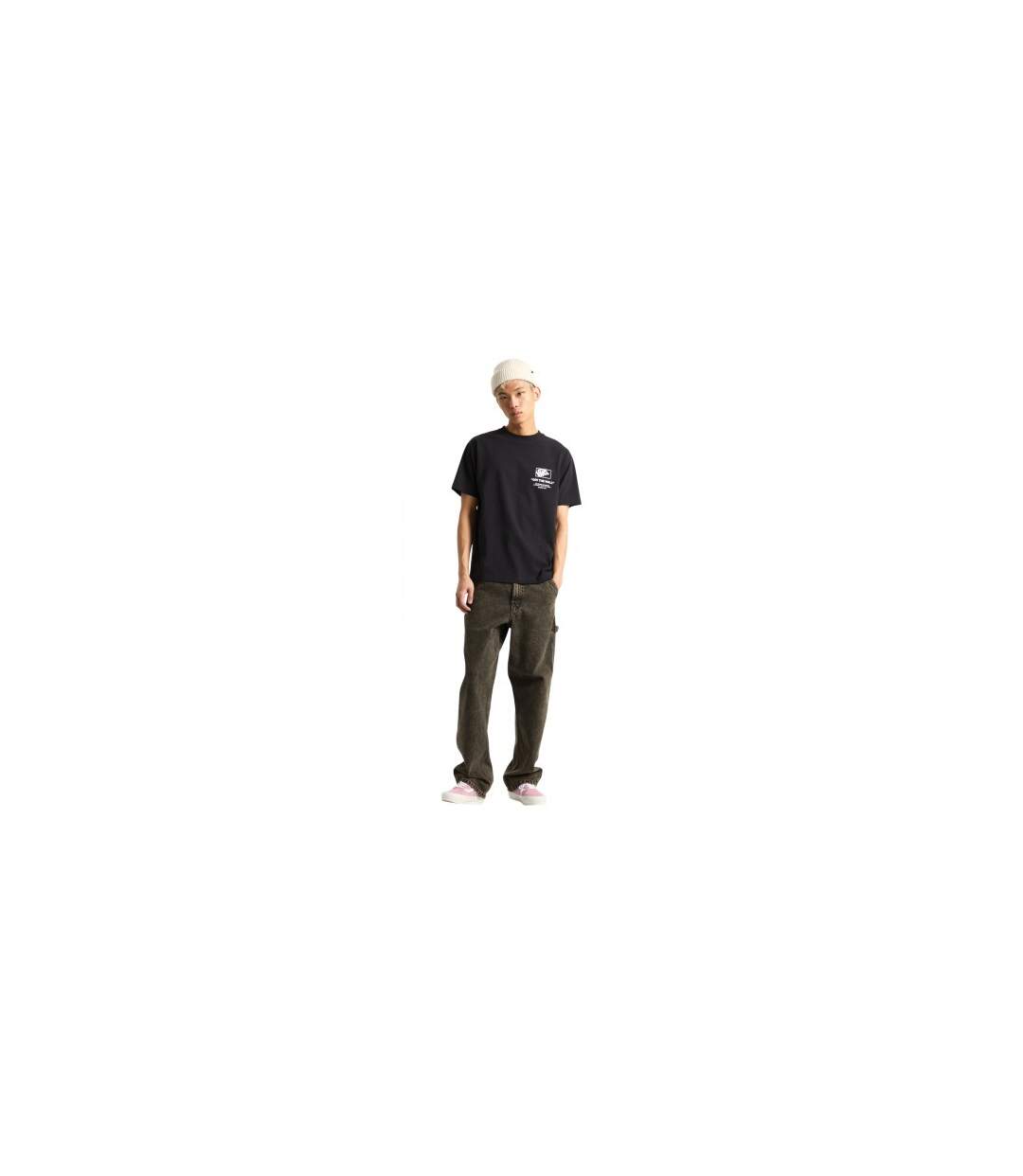 Mens Off The Wall Graphic Print T-shirt Black Vans-1