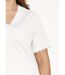 T-shirt col V fines côtes dentelle manches courtes-4