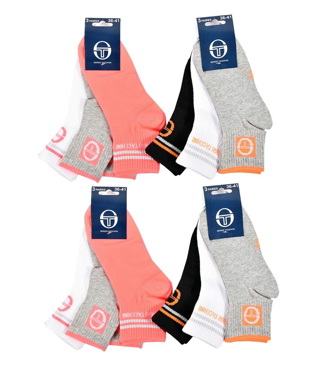 Chaussettes Femme QUARTER SERGIO TACCHINI Pack de 12 Paires 0462-3