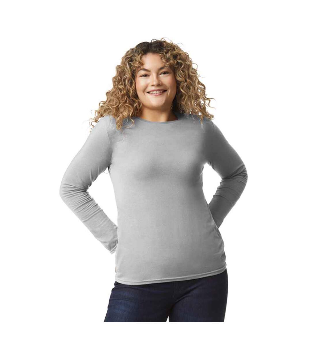 Unisex Adult Softstyle Plain Long-sleeved T-shirt Sport Grey Gildan-1