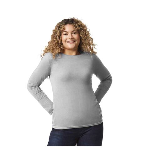 Unisex Adult Softstyle Plain Long-sleeved T-shirt Sport Grey Gildan