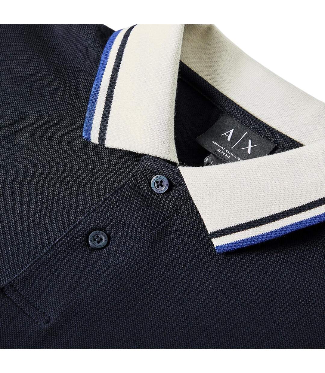 Mens Short-sleeved Polo Shirt Deep Navy Armani Exchange-4