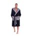 Robe De Chambre Homme Noir Gris Keanu-4
