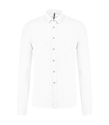 Chemise piquée manches longues - K508 - blanc - homme