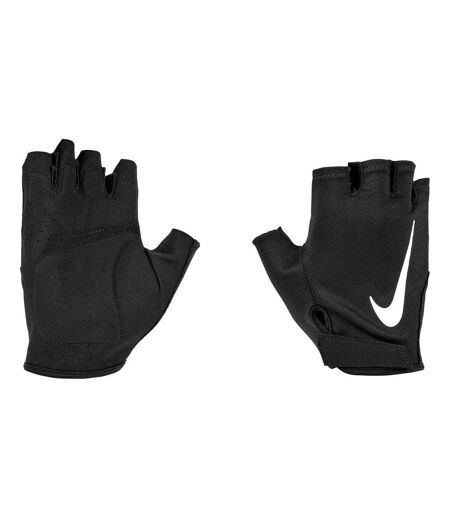 Unisex Adult Essential Fingerless Swoosh Gym Fingerless Gloves Black White Nike