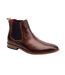 Mens leather chelsea boots burnt brown Base London-1