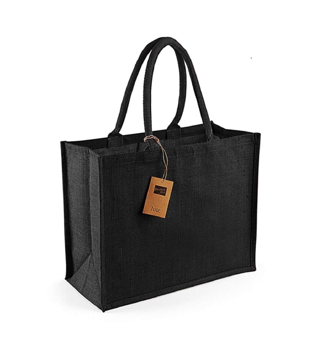 Cabas en toile de jute - W407 - noir-1