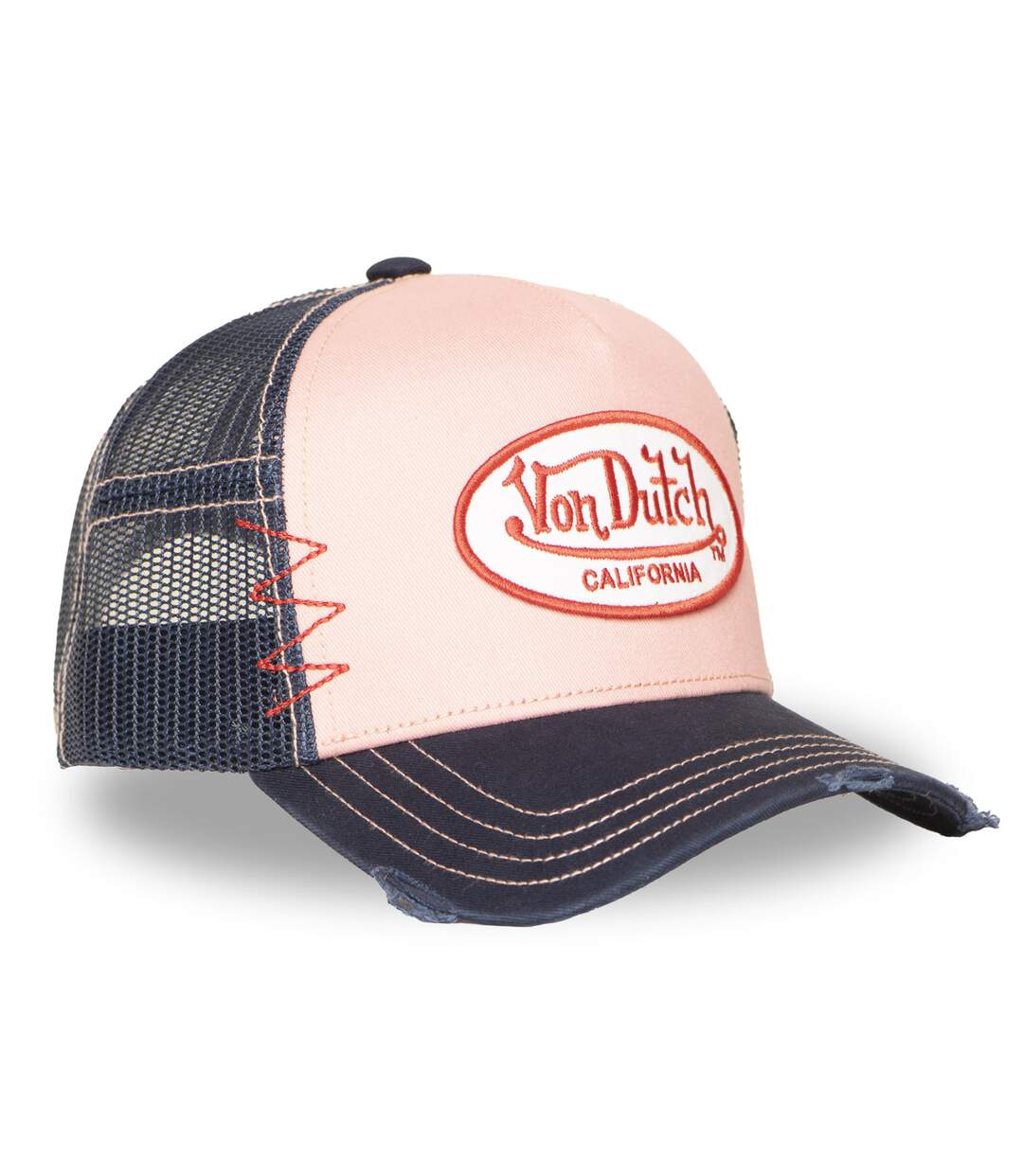 Casquette trucker avec filet effet usé et patch brodé Used Vondutch-4