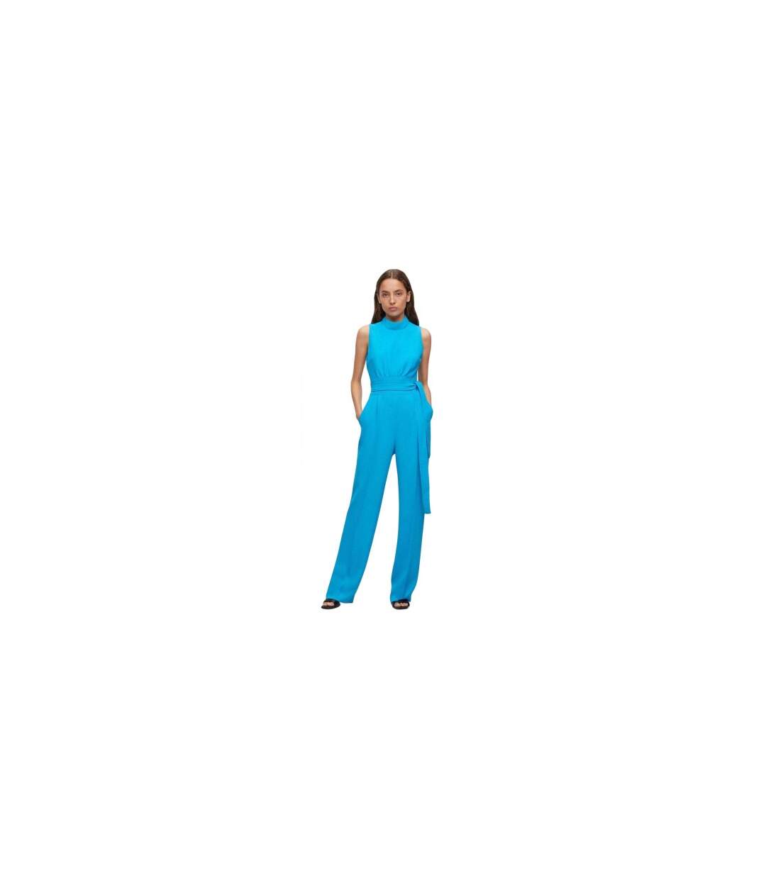 Womens/ladies Kisuse Polyester Blend Jumpsuit Blue Hugo-1