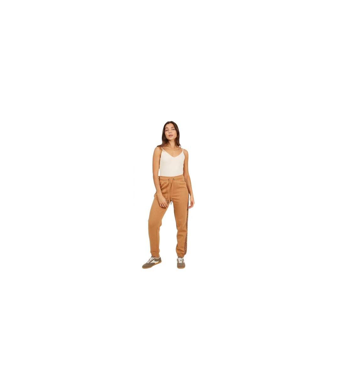 Pantalon De Jogging Motif/style Imprimé Léopard Femme Beige Noir Brave Soul-1