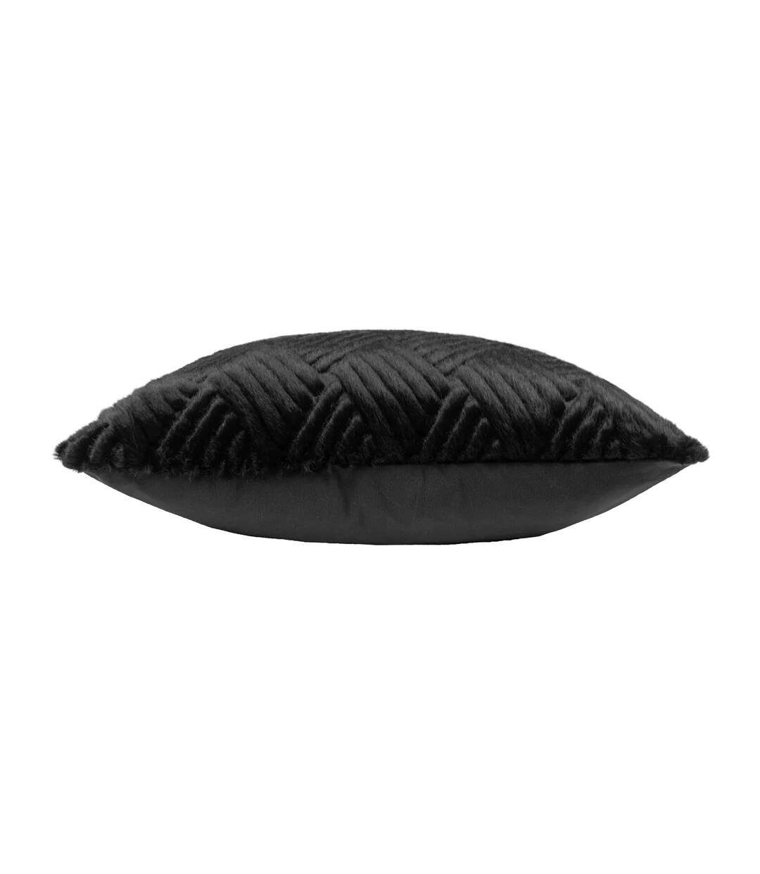 Sonnet faux fur cut cushion cover 45cm x 45cm jet black Paoletti