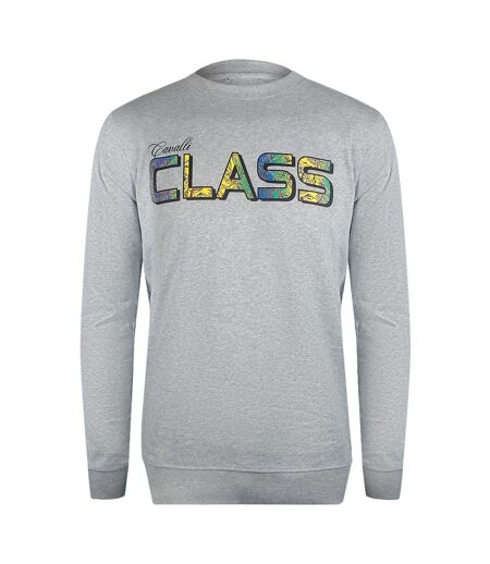 Unisex Adult Floral Logo Sweatshirt Grey Melange Cavalli Class