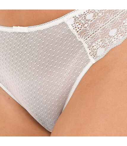 Women's transparent effect panties with lace fabric D09V7
