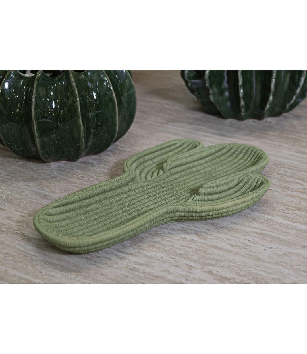 Plateau Déco en Résine Cactus 34cm Vert-5