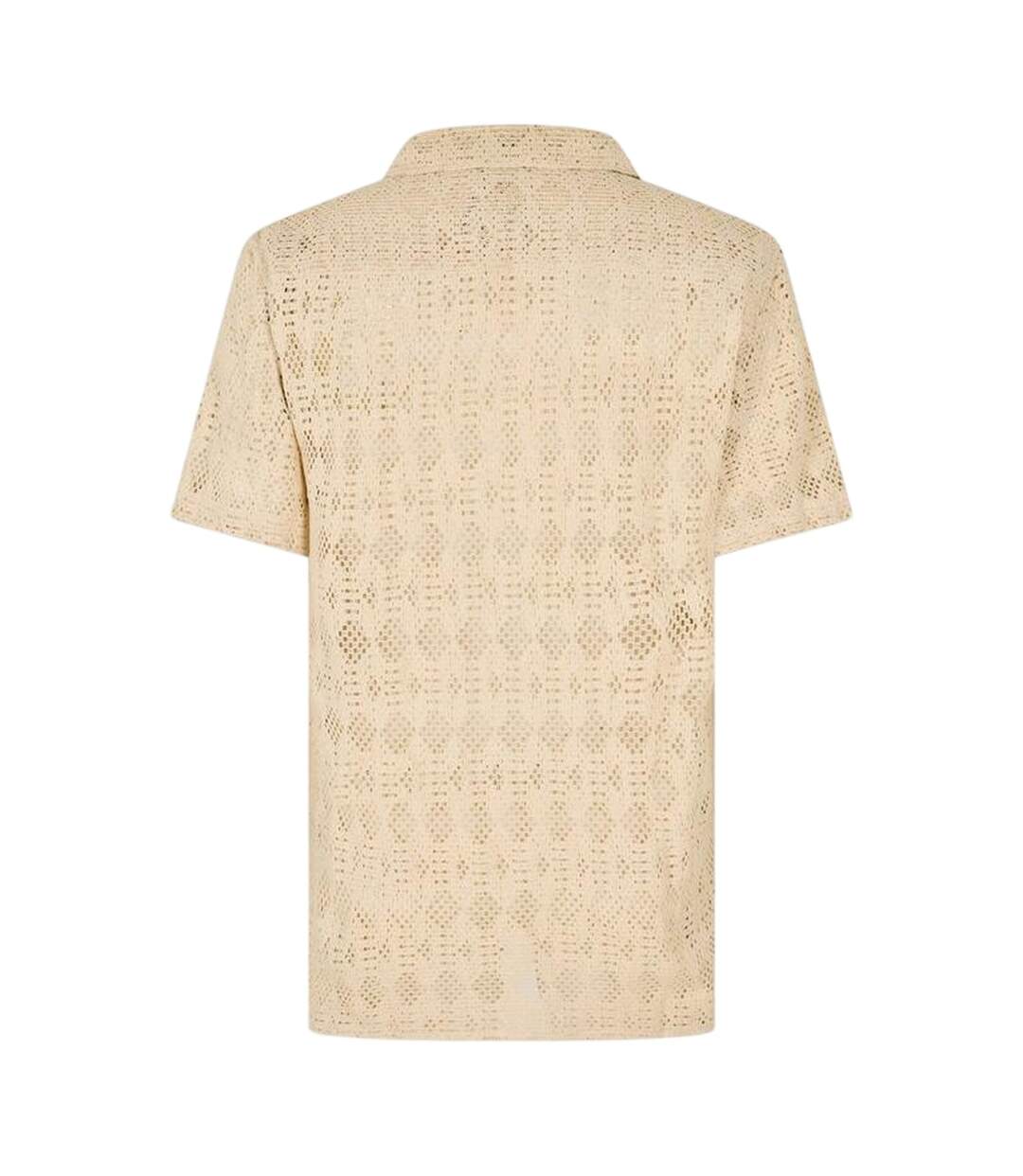 Chemise Manches Courtes Motif/style Imprimé Serpent Rackes Homme Écru Threadbare-2