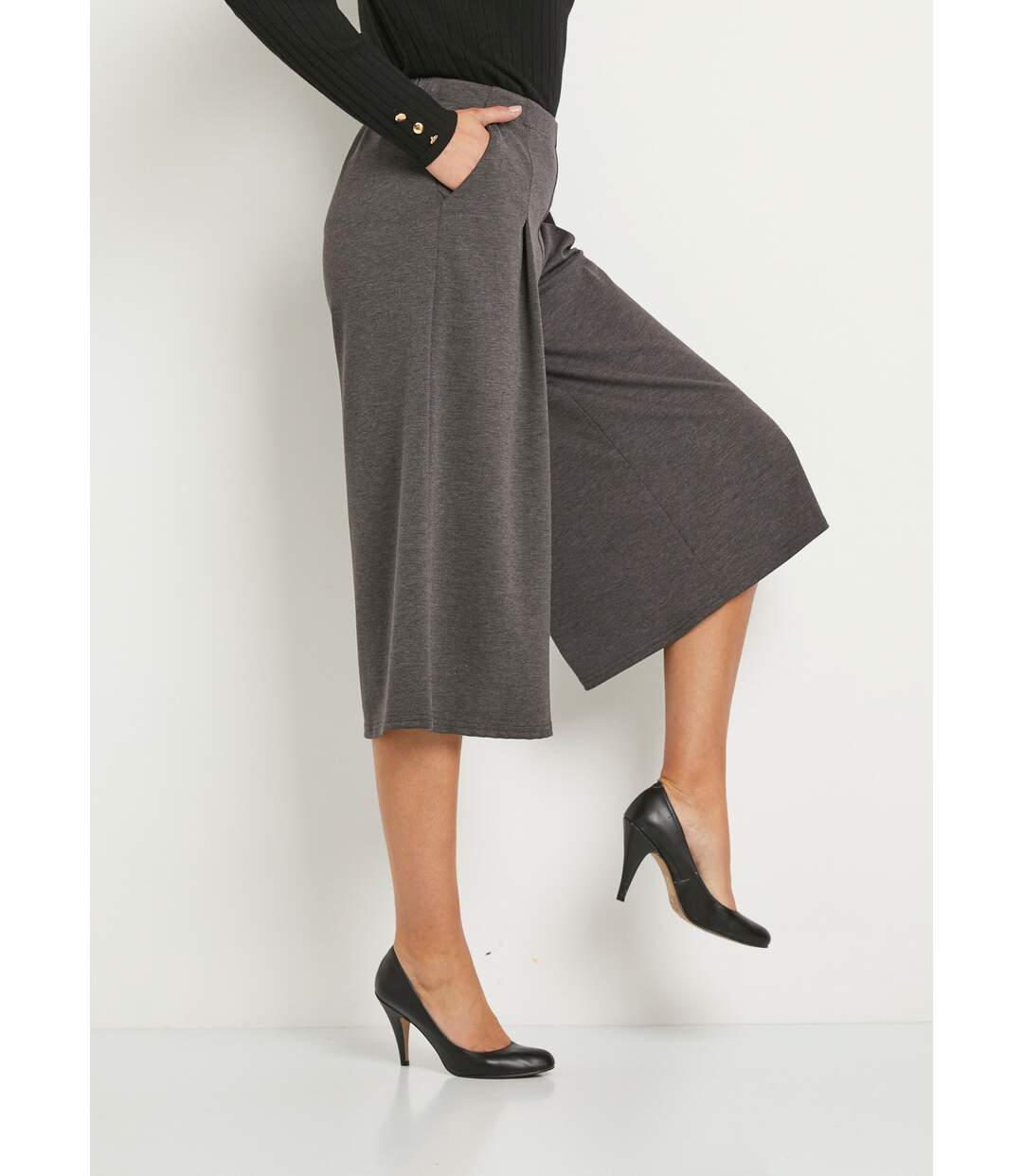 Jupe-culotte taille semi-élastiquée maille milano-3