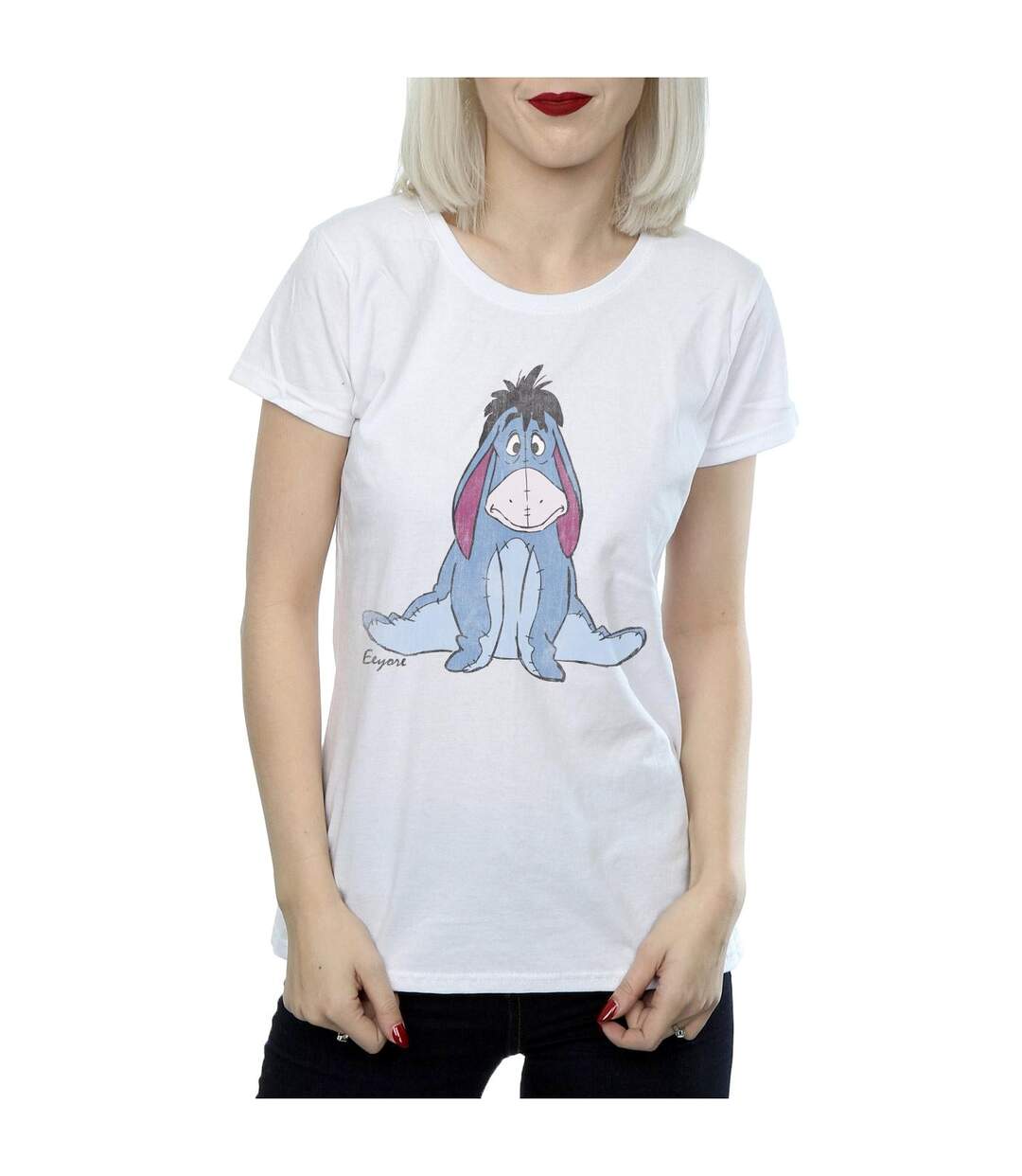 Disney T-shirt en coton Winnie The Pooh Classic Eeyore Femme/Ladies (Blanc) - UTBI44782-3