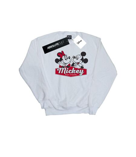 Disney Sweatshirt Womens/Ladies Mickie And Minnie 90 Years (Blanc) - UTBI28041