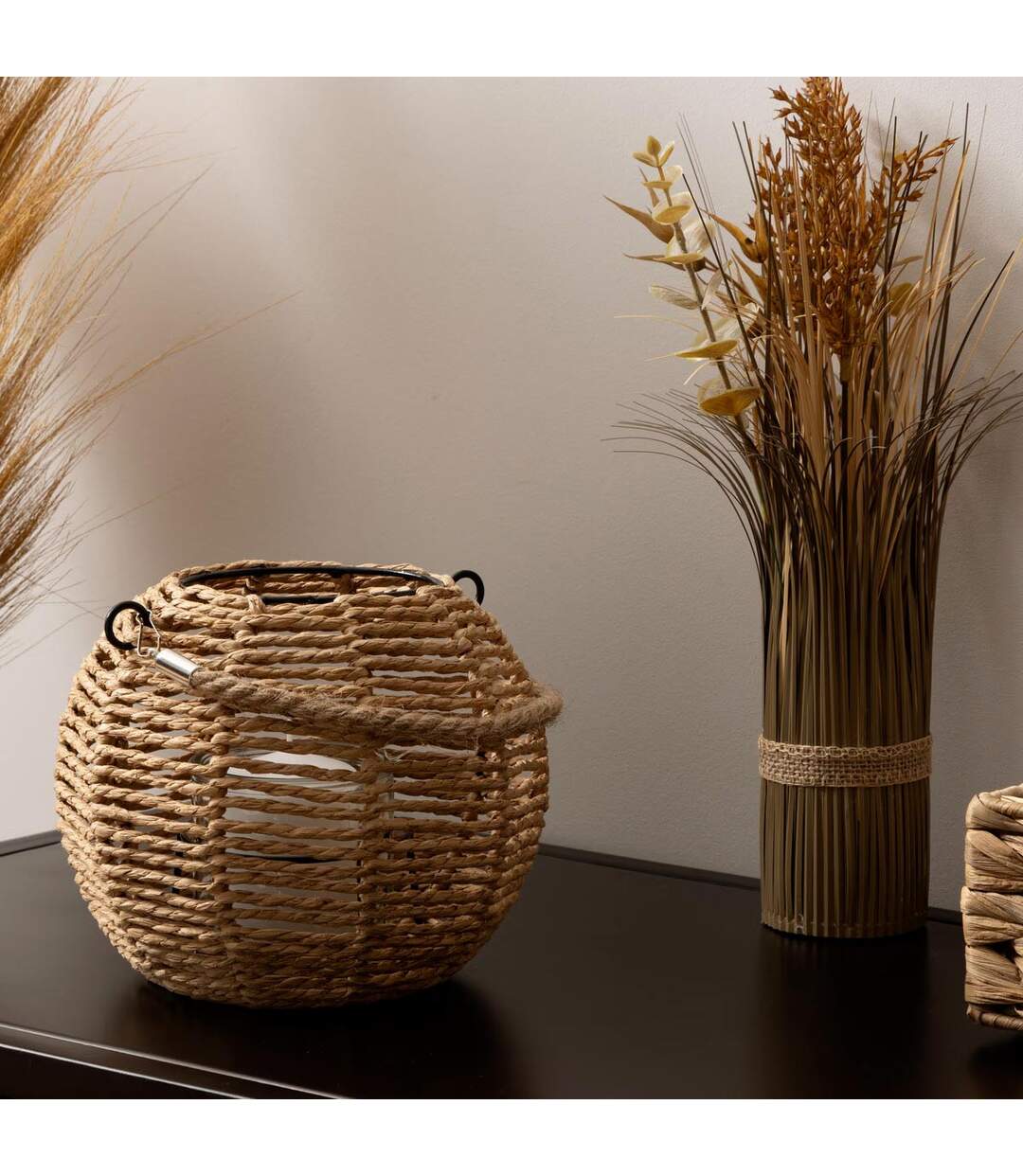 Lanterne Ronde Déco Maty 18cm Naturel-3