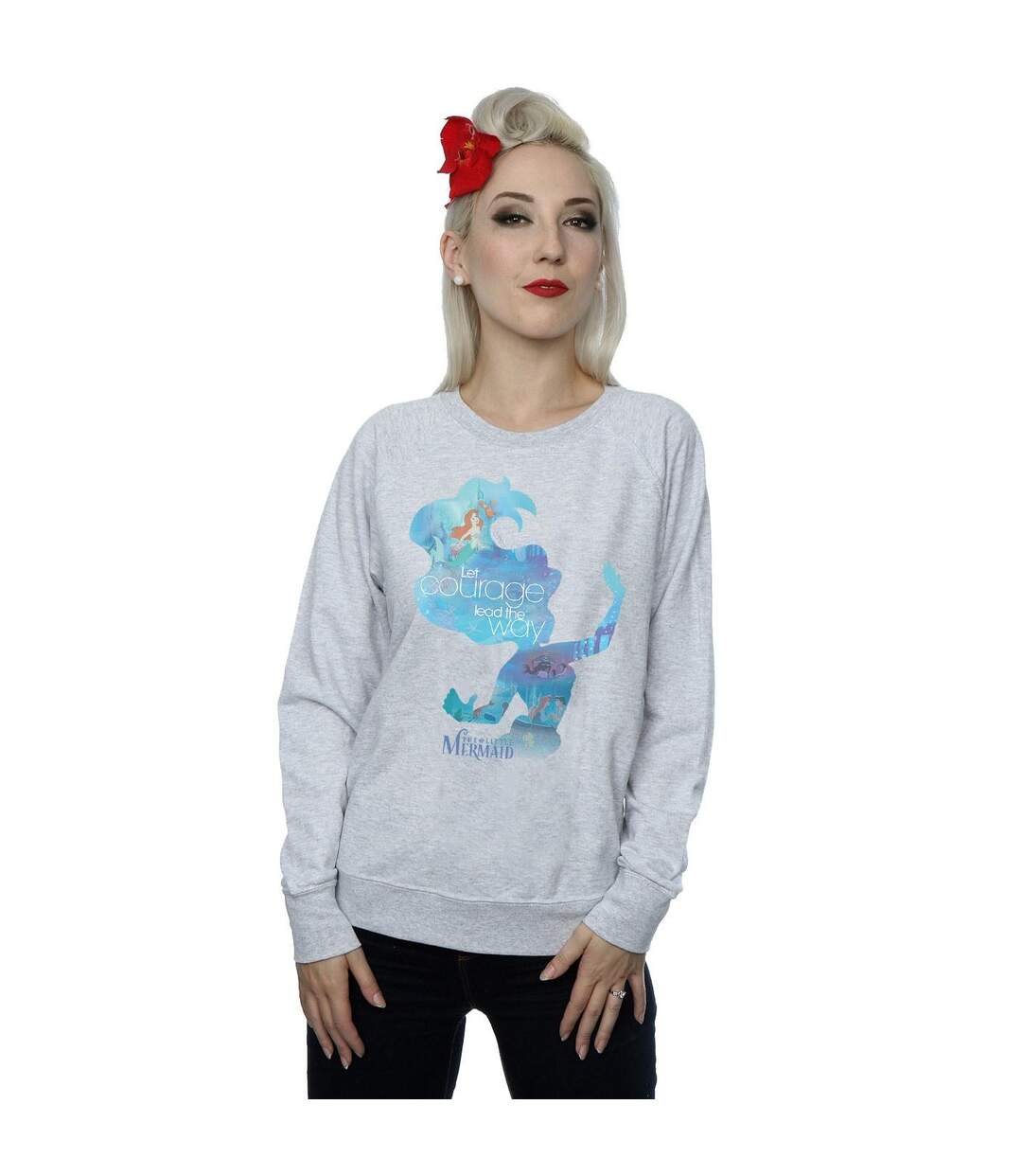 Disney Princess - Sweat ARIEL FILLED SILHOUETTE - Femme (Gris chiné) - UTBI10026-2